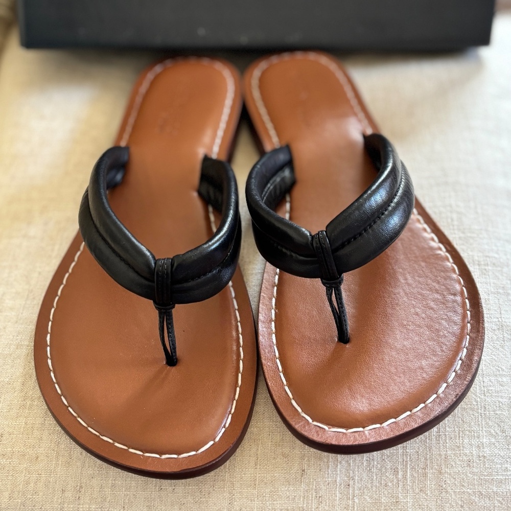 NIB Bernardo Tilly leather upper black antique calf sandals